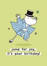 Cute Birthday Card - Moomin - Jump For Joy created by Moomin Characters