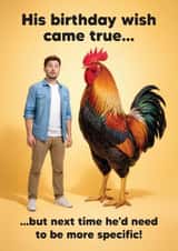 Rude Birthday Card - Birthday Wish - Cockerel created by Tiger Feet Creations