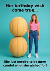 Funny birthday card - For Her - Big melons birthday wish - Joke - Humour created by Tiger Feet Creations