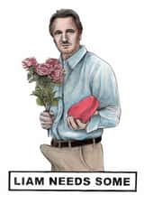 Funny Anniversary/Valentine's Day Card - Liam Needs Some - Liam Neeson created by Quite Good Cards