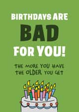 Funny Birthday Card - Getting Older - birthday cake created by Soppy Copy