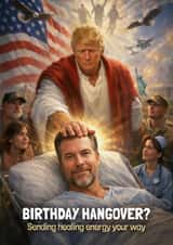 Funny Birthday Card - Donald Trump - Hangover - Healing Energy created by Woody's Design