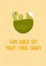Cute Get Well Card - Back On Your Feet - Turtle created by @oubergine