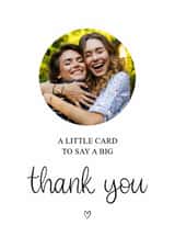 Personalised Thank You Photo Card created by Kalm Lettering - Classic Thank You Card - A Little Card To Say A Big Thank You