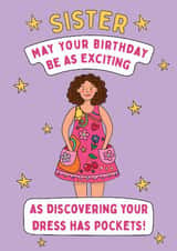 Funny Birthday Card - For Sister - Dresses With Pockets created by @Laura Lonsdale Designs