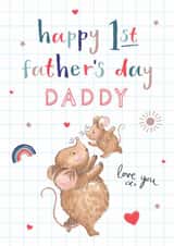Cute 1st Father’s Day Card - For Daddy - Mouse Design created by Making Meadows Ltd