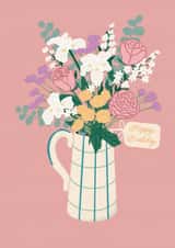 Pretty Birthday Card - Floral Bouquet In Jug created by Abi Bryan