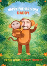 Personalised Father's Day Photo Card created by Tiger Feet Creations - Cute Father's Day Card - Cheeky Monkey