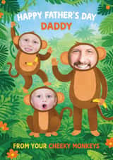 Personalised Father's Day Photo Card created by Tiger Feet Creations - Cute Father's Day Card - Cheeky Monkeys - Two Children