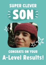 Personalised Exams Photo Card created by Tiger Feet Creations - Classic Congratulations/Exams Card - For Son - A Levels