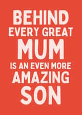 Funny Birthday/Mother's Day Card - For Mum - Amazing Son created by Sundiva Designs