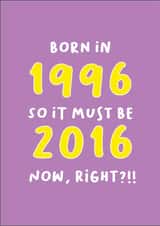 Born in 1996 - Funny 30th Birthday Card for Her created by Heather Alstead Design LTD