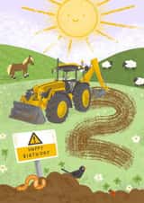 Cute 2nd Birthday Card - For Him - Tractor created by Poppy Jane Prints