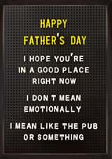 Funny Father’s Day Card - Good Place - The Pub created by Brainbox Candy