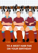 Fun Birthday Card - To A West Ham Fan - Players created by Paul Jones