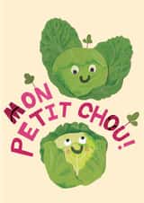 Cute Love Anniversary Card | Cabbages Mon Petit Chou - My Little Cabbage created by The Curious Pancake