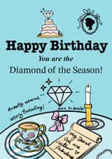 For that special Diamond of the season! Bridgerton inspired Happy Birthday card. created by Lil Nu Souk