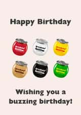 Funny birthday card for friend - Buzzballz cocktails design created by ByAM