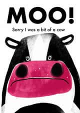 Funny Sorry Card - Cow created by Seaby Sketches