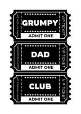 Funny Father's Day Card - Grumpy Dad Club - VIP Ticket - From the Kids created by Sweary Fairy Prints