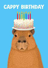 Cute Birthday Card - Capybara created by Pink Peach Cards