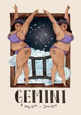 Arty Birthday Card - Gemini created by Hes Durkan Illustration