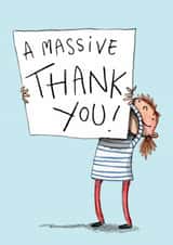 Cute Thank You Card - Massive Thank You Sign created by Hes Durkan Illustration