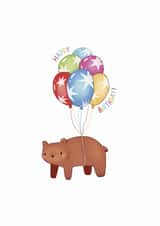 Cute Birthday Card - Bear - Balloons created by Marina Kromitsyna