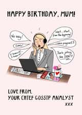 Funny Birthday Card - For Mum - Gossip created by Hello Hatty