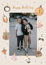 Personalised Birthday Photo Card created by Zove Ahh - Cute Birthday Photocard - Woodland Celebration