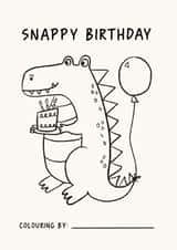 Cute Birthday Card - Colour In Crocodile created by @oubergine