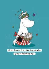 Cute Birthday Card - Moomin - Shell Pun created by Moomin Characters