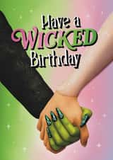Cute Wicked Birthday Card - Elphaba and Glinda - Musical and Movie created by Sydney Jo Designs