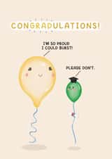Graduation Congratulations Card - So Proud I Could Burst - Balloon Pun created by Sydney Jo Designs