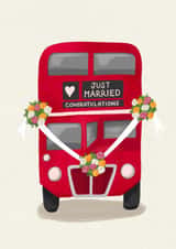 Classic Wedding Card - London Bus created by Silky Rose Design