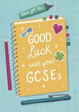 Classic Exams Card - GCSEs - Good Luck created by Silky Rose Design