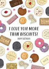 Hand drawn biscuit themed birthday card! Perfect for anyone who loves a cuppa! created by Life's Little Doodles