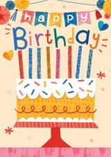 Classic Birthday Card – Colourful Cake created by Lindsey Sagar