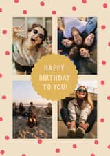 Personalised Birthday Photo Card created by The Pattern Press - Classic Birthday Card - Polka Dots
