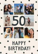 Personalised Birthday Photo Card created by The Pattern Press - Classic Birthday Card - 50th - Polka Dots