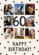 Personalised Birthday Photo Card created by The Pattern Press - Classic Birthday Card - 60th - Polka Dots