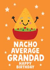 Cute Birthday Card - For Grandad - Nacho Pun created by tea please