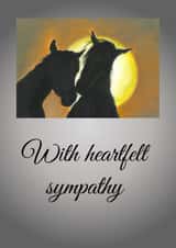 Classic Sympathy Card - Horses - With Heartfelt Sympathy created by Little Red Boots Fae