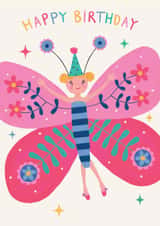 Pretty Birthday Card - Butterfly Fairy created by Jo Podmore