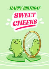 Cute Birthday Card - Sweet Cheeks - Frog created by Rebecca Bun