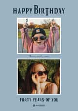 Personalised Birthday Photo Card created by Choo Choo - Classic Birthday Card - 40th - The Beatles - Then And Now