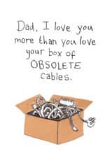 Funny Father's Day Card - Obsolete Cables created by The Curious Pancake