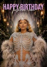 Pretty Birthday Card - Beyoncé - Met Gala - Fashion Icon created by Pink Peach Cards