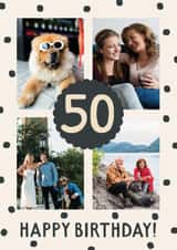 Personalised Birthday Photo Card created by The Pattern Press - Classic Birthday Card - 50th - Polka Dot Frame