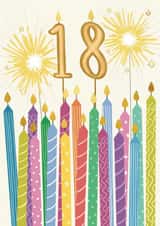 Cute 18th Birthday Card - Birthday Candles - Sparklers - Milestone created by Sydney Jo Designs